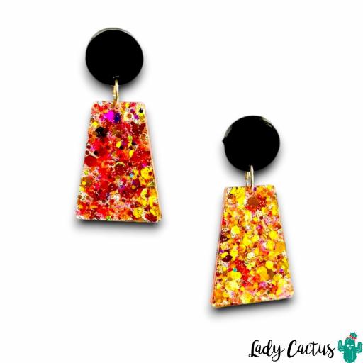 Pendientes Itzá Brillo Anaranjado Lady Cactus [2]