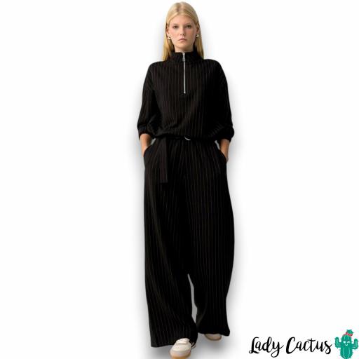 Pantalones Palazzo Paloma Gris Gaviota Oscuro de Tiffosi [1]