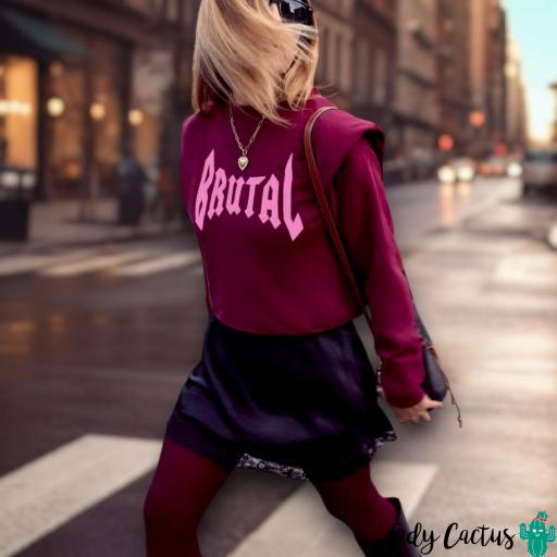 Sudadera Burdeos Brutal Aire Retro [0]