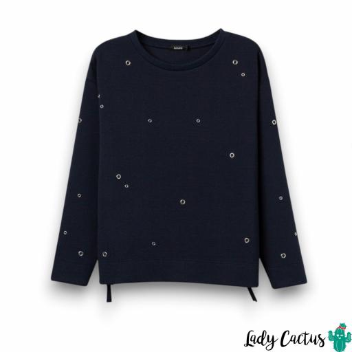 Sudadera East de Tiffosi azul oscuro con cremalleras laterales [6]