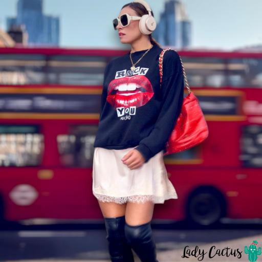 Sudadera Labios Rock You Aire Retro [2]
