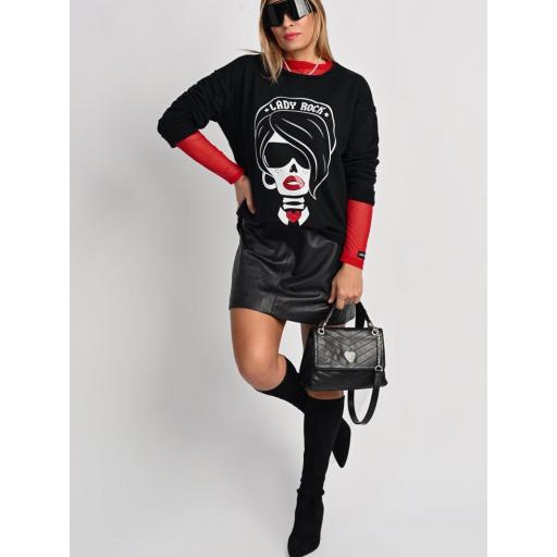 Sudadera "Lady Rock" de Aire Retro [0]