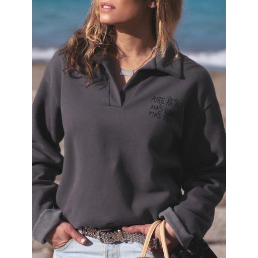 Sudadera "Mas vida" gris de Aire Retro [3]
