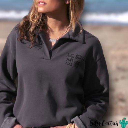 Sudadera Mas Vida Gris Aire Retro [2]