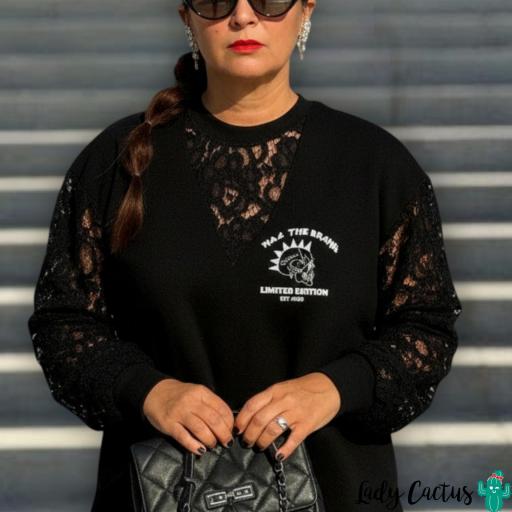 Sudadera Over Lace Rebel Noc The Brand [5]