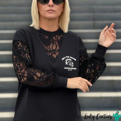 Sudadera Over Lace Rebel Noc The Brand [3]