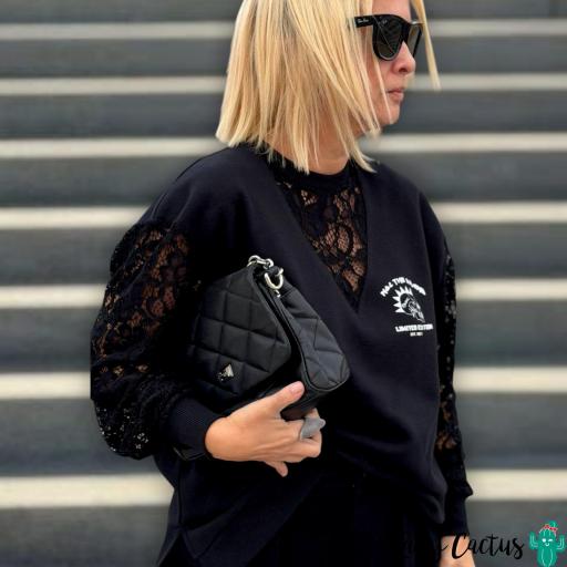 Sudadera Over Lace Rebel Noc The Brand