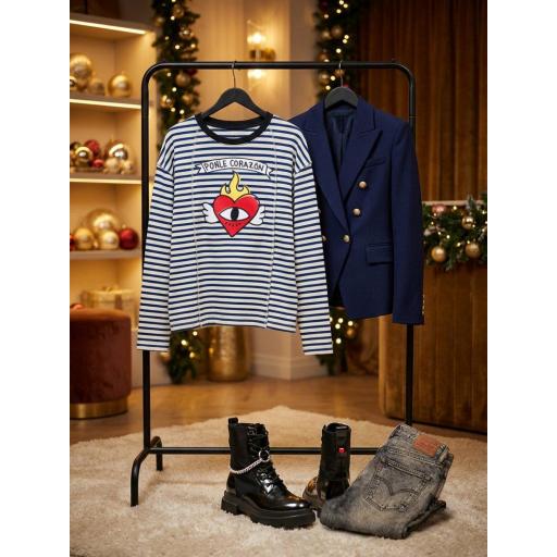 SUDADERA "PONLE CORAZÓN" AZUL/BLANCA de Aire Retro [3]