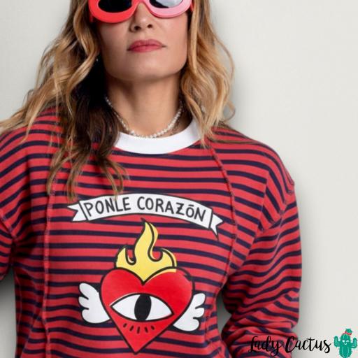 Sudadera Ponle Corazón Roja Azul Aire Retro [1]