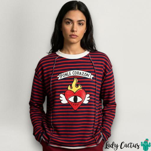 Sudadera Ponle Corazón Roja Azul Aire Retro [3]