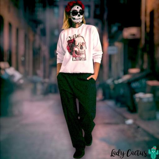 Sudadera Sueño Luego Existo Blanca Aire Retro [3]