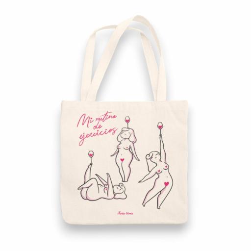 Tote bag Mi rutina de ejercicios de María Gómez Ilustradora