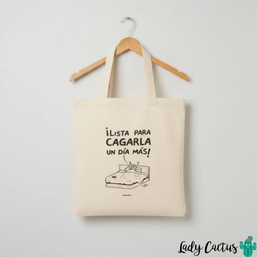 Tote Bag Lista para Cagarla María Gómez Lady Cactus [6]