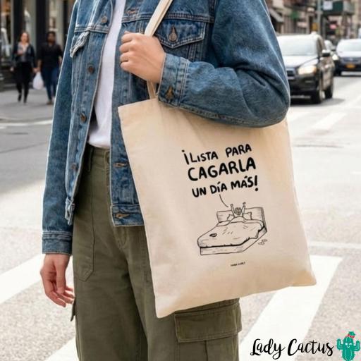 Tote Bag Lista para Cagarla María Gómez Lady Cactus [3]