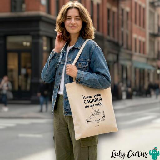 Tote Bag Lista para Cagarla María Gómez Lady Cactus [2]