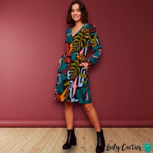 Vestido Corto Eucalipto Multicolor de Smile [4]