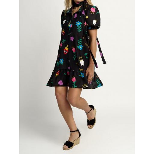 Vestido Dibujo Ama negro Aire Retro [4]