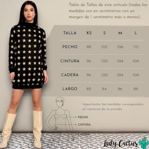 Vestido Estrella de Minueto negro estampado estrellas [5]