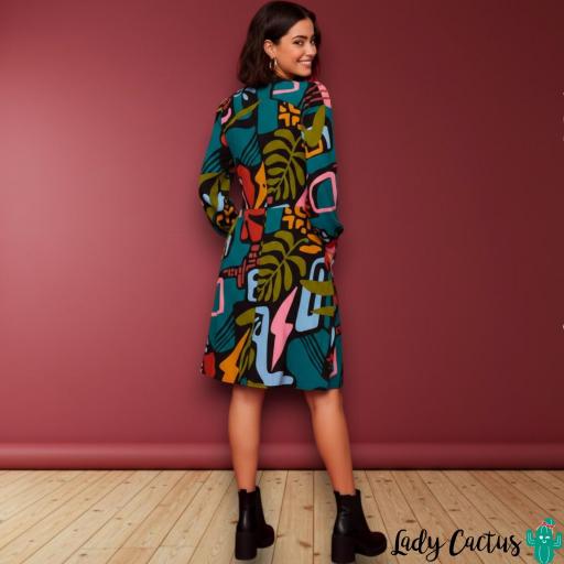 Vestido Corto Eucalipto Multicolor de Smile [5]