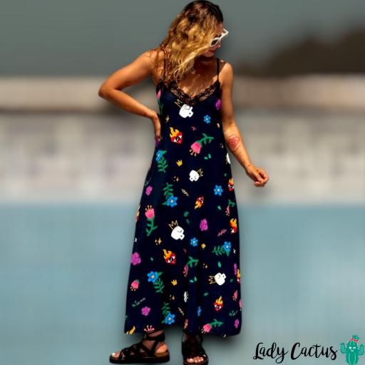 Vestido Largo Lencero Ama Aire Retro