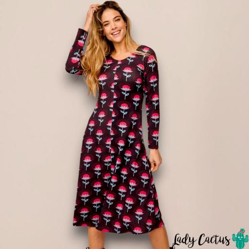 Vestido Largo Pino Flor Rosa Smile