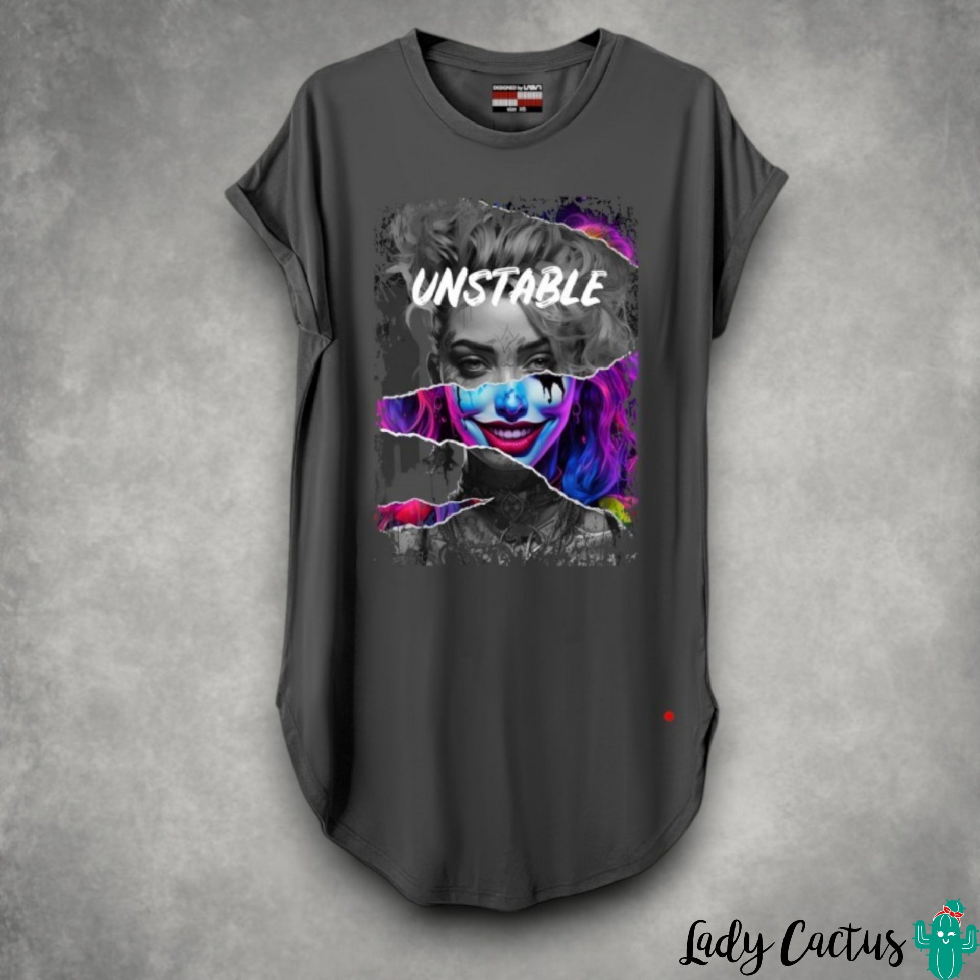 camiseta-mujer-larga-reset-negro-desgastado-lasal-edicion-limitada