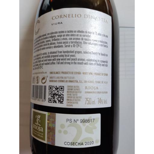 Vino Blanco CORNELIO Fermentado en Barrica D.O. Rioja [1]