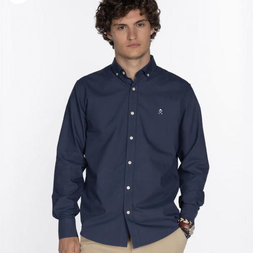 CAMISA OXFORD COLOR NAVY BLUE