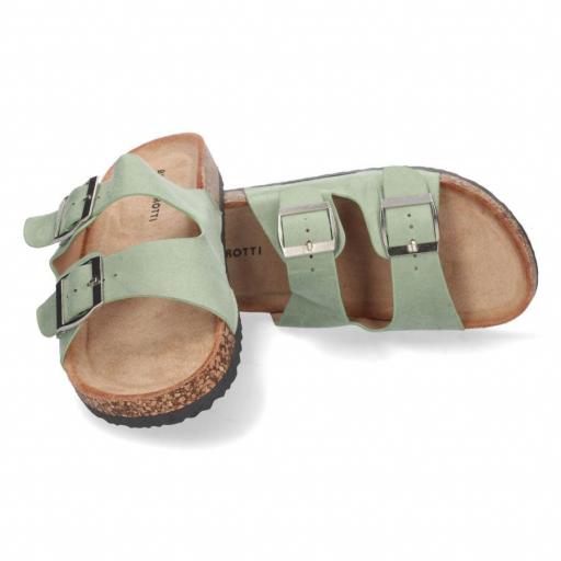 Sandalia de Plana Bio con Hebillas Verde [1]