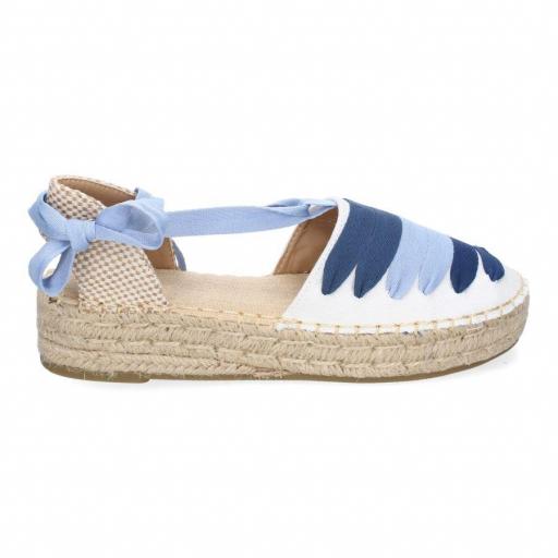 Alpargarta Plana Estilo Valenciana para Mujer Azul [1]