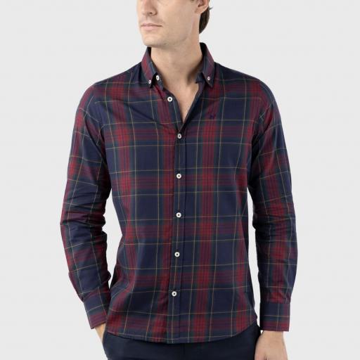 Camisa Tartán Marino Rojo