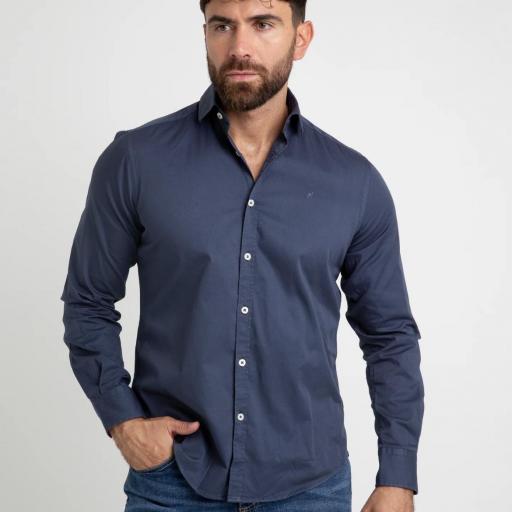 Camisa Garment Dyed Marino