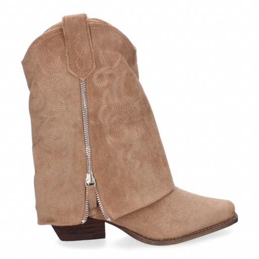 Botas de Tacón para Mujer, Estilo Cowboy Polaina, Apricot [1]