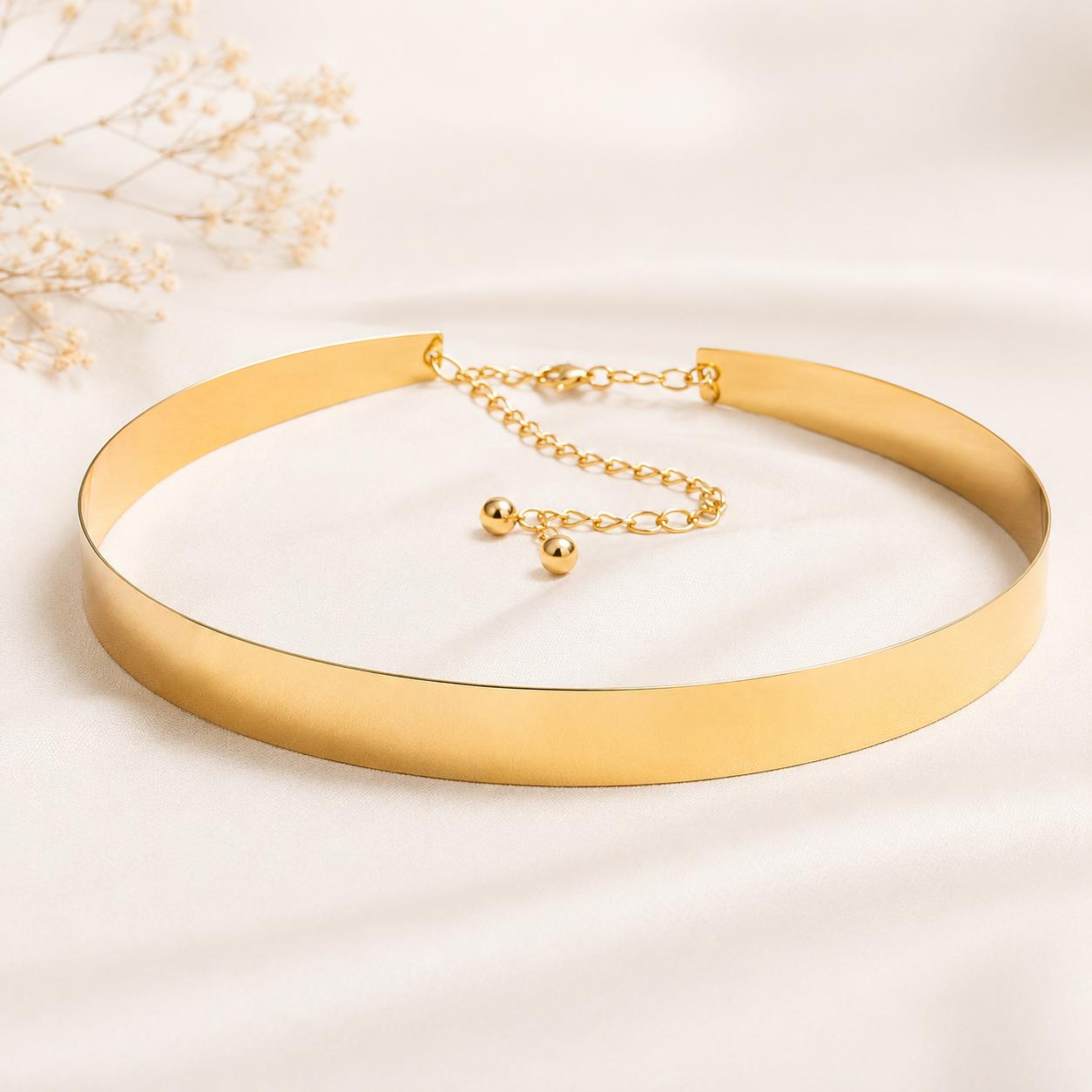 Cinturón Dorado Metálico Ajustable para Vestidos | Malika