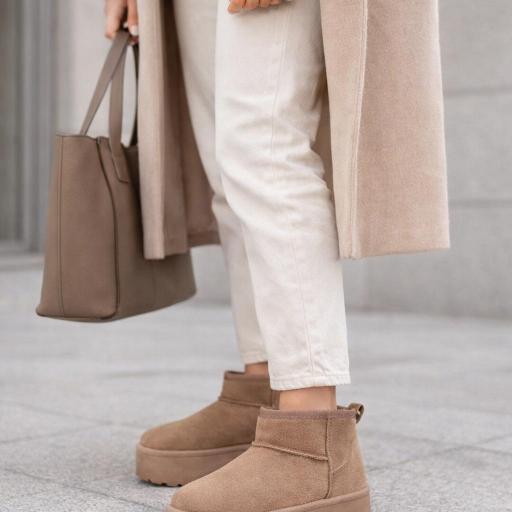 Botines Plataforma de Ante Australiano Kaki