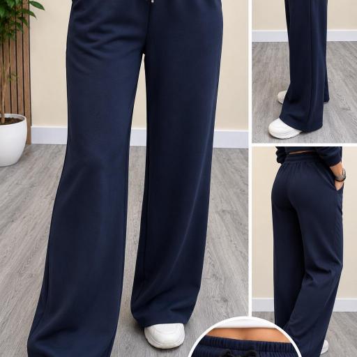 Pantalón Palazzo de Mujer Seúl – Casual Chic Marino [1]