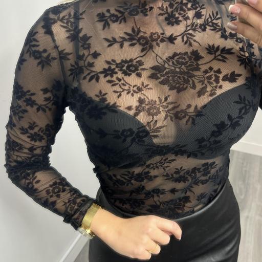 Top Mujer Transparente Floral Negro [1]