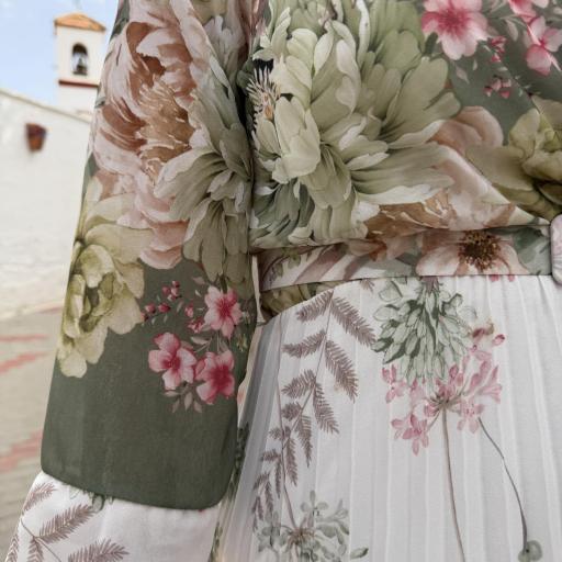 Vestido Midi Floral Elegante para Invitadas Verde [1]