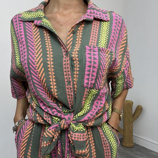 Conjunto  Mujer Blusa y Short Siret verde [1]