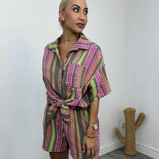 Conjunto  Mujer Blusa y Short Siret verde