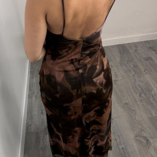 Vestido Midi Estampado Marrón Mujer Care [2]