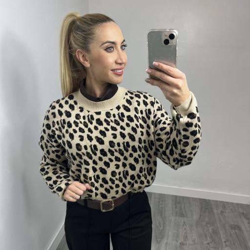 Jersey Oversize de Mujer Leopardo 