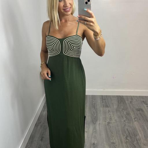 Vestido Mujer Midi Celine Verde
