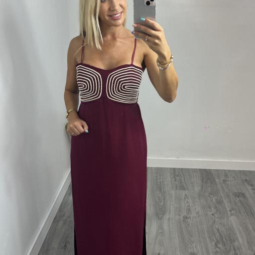 Vestido Mujer Midi Celine Burdeos