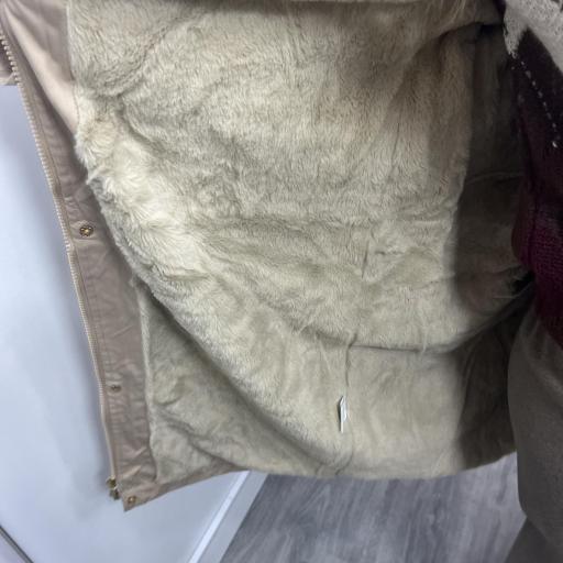 Chaqueta Parka Beige  impermeable mujer con forro de pelo  [1]