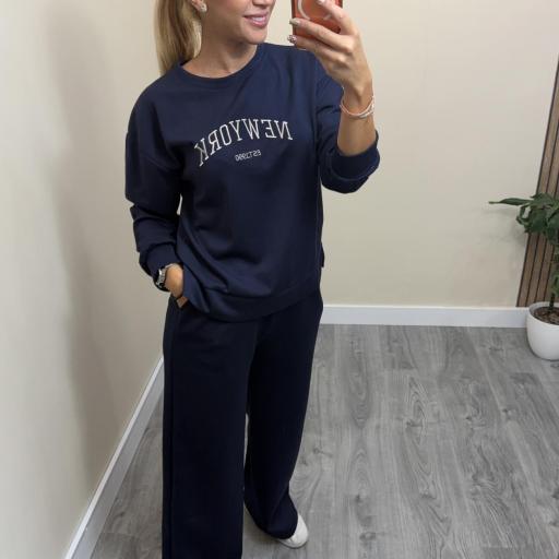 Pantalón Palazzo de Mujer Seúl – Casual Chic Marino