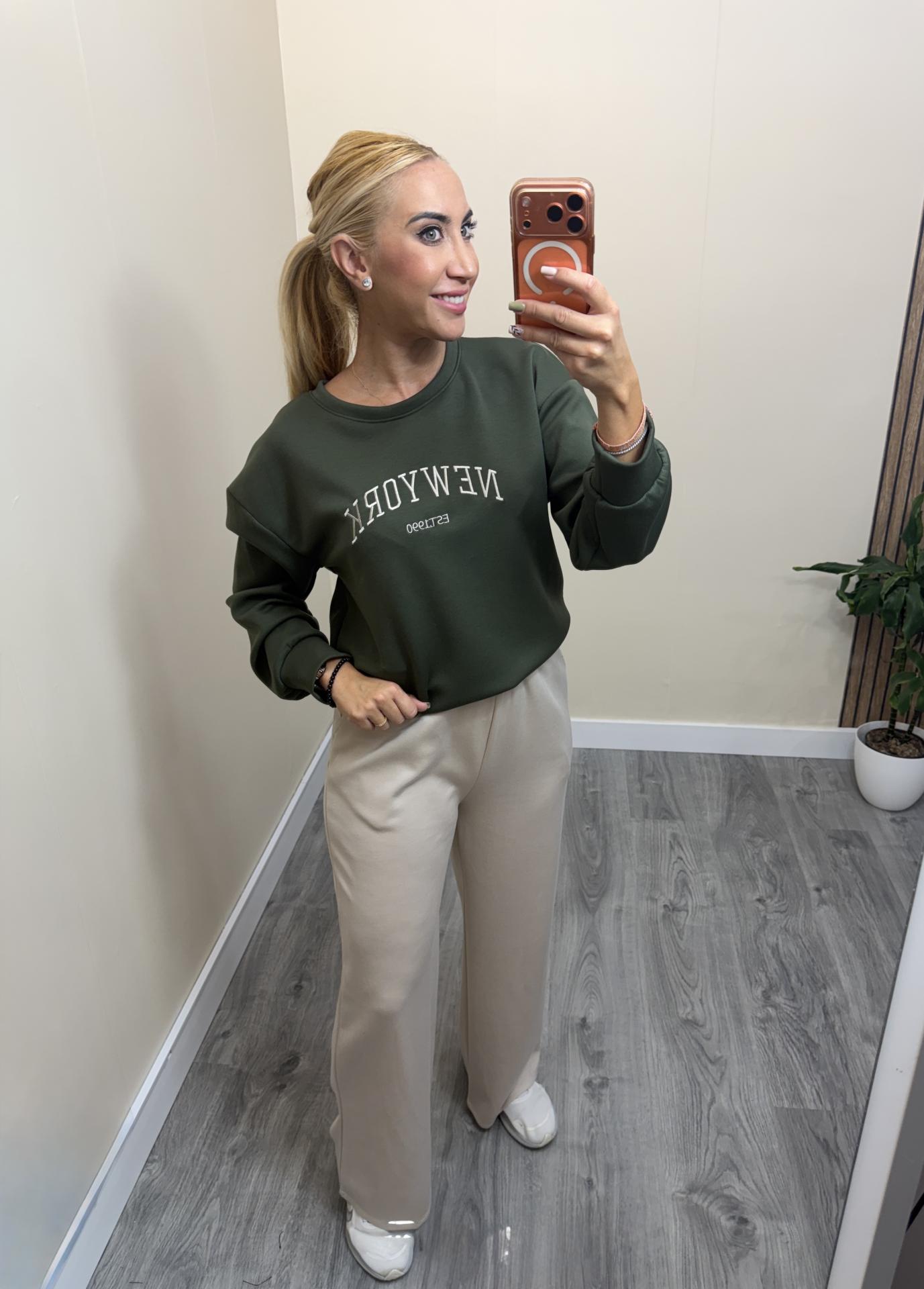Sudadera New York de Mujer – Casual Chic Verde