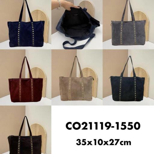 Bolso Shopper Personalizable con Iniciales y Tachuelas – Valentina [2]