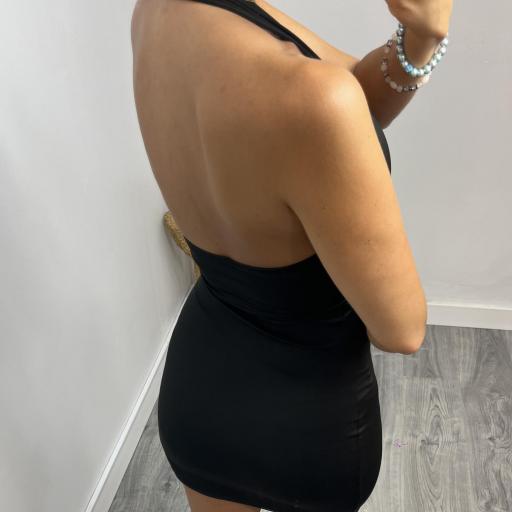 Vestido Mujer Ajustado Escote Halter  Damila Negro [1]