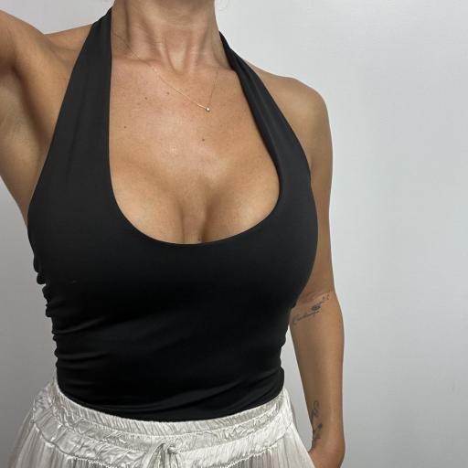 Top Mujer Halter Básico Negro [1]